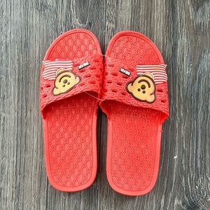 Brand New Cute Red Bear Rubber Slipper